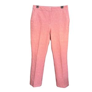 Pearl By Lela Rose Deedie Pink Stretch Cotton Cropped Denim Trouser Pants Sz 10
